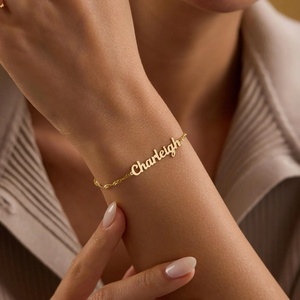 Bracelet personnalisé avec nom, bracelet en or avec nom personnalisé, bracelet minimaliste avec nom, cadeau pour demoiselle d'honneur, bracelet à lettres DIY - Product Image 4