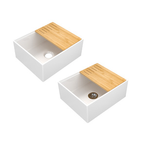 <span class=keywords><strong>Fregadero</strong></span> de cocina de arcilla refractaria de 24 pulgadas, de un solo tazón, <span class=keywords><strong>con</strong></span> delantal frontal y <span class=keywords><strong>escurridor</strong></span>, compacto y <span class=keywords><strong>pequeño</strong></span> - Product Image 5