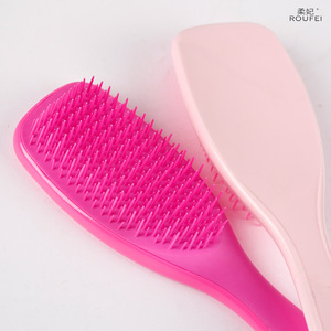 Özel Logo ücretsiz örnek tarak ABS uzatma peruk fırça ve çift temizleyiciler kumaş kılıfı Combo saç arapsaçı Detangler saç fırçası - Product Image 2