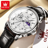 OLEVS 2893 montre personnalisable logo oem montres business multifonction mode phase de lune montre-bracelet à quartz pour hommes