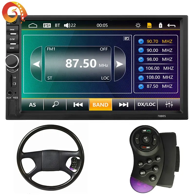 User Mamuai Car 2 Din 7880S MP5 Player Car Audio Smart CarラジオSteel Wheel Control DC 12V Premium Audio Video Player USB