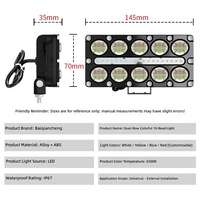Phare de travail LED pour voiture, projecteur modifié pour moto tout-terrain, feu d'avertissement, phare électrique en aluminium IP68
