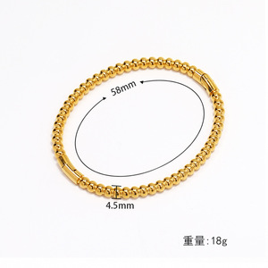 สร้อยข้อมือชุบทอง18K ทำจากเหล็กไทเทเนียมไม่จางหายสำหรับผู้หญิงสไตล์จีนโบราณแบบยุโรปและอเมริกันใหม่ - Product Image 1