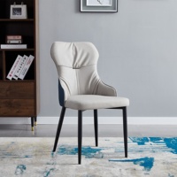 Chaise de salle à manger italienne de luxe, ensemble de table moderne de 6 pièces avec cadre en bois et métal en cuir PU velours coloré pour meubles de maison