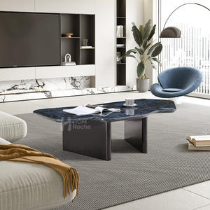Meja Kopi Marmer <span class=keywords><strong>Jade</strong></span> Biru Mewah Bentuk Tidak Beraturan untuk Hotel, Villa, Ruang Tamu, Furnitur Rumah Kelas Atas - Product Image 2
