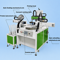 Nouvelle machine d'impression sérigraphique entièrement automatique à 4 stations pour l'impression d'étiquettes, de semelles de chaussures, de boîtiers en verre, de protections en PVC, de tubes en papier, 2800/h