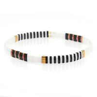 Bestone Boho Bracelets de surf élastique coloré d'été Miyuki Tila Bracelet perlé pour femmes bijoux Miyuki Bracelet Miyuki