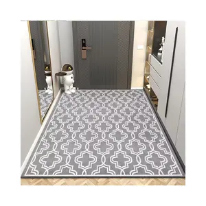 仿羊绒灰色抽象图案入口地毯中国制造环保高端可机洗地毯
