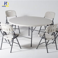 Hôtel Restaurant moderne blanc Table pliante en HDPE pour événement banquet de fête de mariage