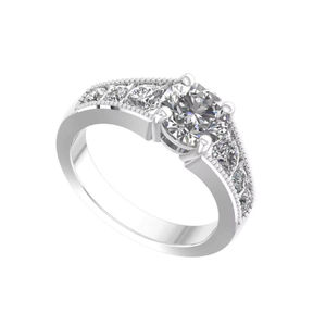 แหวนแต่งงานเพชร CZ ชุบทองคำขาว 18K คุณภาพสูงสุดสำหรับผู้หญิง ขายส่ง - Product Image 6