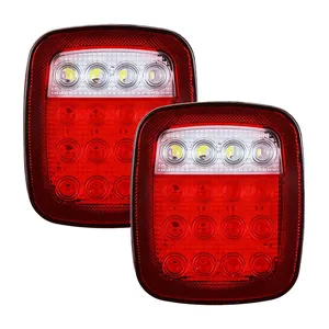 Atacado 16LED Vermelho e Branco LED Cauda Luz Traseira Super Brilhante LED Estacionamento Lâmpada para Jeep Wrangler