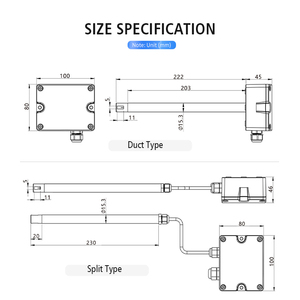 Lefoo Cảm biến lưu lượng không khí Transmitter Transducer cho máy phát giám sát Vận tốc không khí để đo lưu lượng không khí - Product Image 5