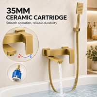 Système de douche mural de luxe moderne en or brossé pour baignoire, ensemble de douche pluie en acier inoxydable 304