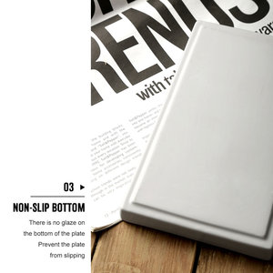 Plato <span class=keywords><strong>Rectangular</strong></span> de Cerámica para Servir Postres, 9 Pulgadas, Venta al por Mayor, Platos Rectangulares Pequeños de Porcelana Blanca Mate para Cena - Product Image 5