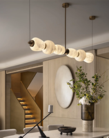 Lampes suspendues en albâtre espagnol simple pour le salon Cuisine Restaurant Bureau Magic Bean Pearl Necklace Lustres