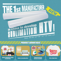 Rouleau de vinyle thermocollant HTV pour sublimation sur tissu léger, idéal pour les t-shirts en coton, sans désherbage, film de transfert imprimable en gros