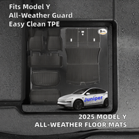 Tapis de sol Tesla Model Y 2025 2026 toutes saisons, ensemble de 9 pièces en TPE, accessoires Model Y, tapis de coffre, protection de siège, doublure de coffre