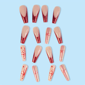 Presse à ongles personnalisée ballerine noël <span class=keywords><strong>rouge</strong></span> cercueil <span class=keywords><strong>French</strong></span> Tip ongles <span class=keywords><strong>manucure</strong></span> acrylique à coller sur les ongles Vente en gros - Product Image 2