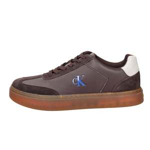 Sneakers pour homme Calvin Klein en cuir marron à semelle épaisse, chaussures décontractées - Product Image 1