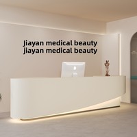 Bureau de réception laqué moderne haut de gamme personnalisé pour les cours de formation en studio de yoga de bureau d'esthétique médicale-pour caissier de réception