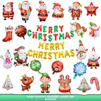 Vente en gros de ballons en aluminium Mylar, ballons de dessin animé, globos, ballons à l'hélium, décorations de Noël, ensembles de ballons en feuille d'aluminium