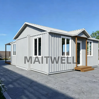 Casa Mobile Prefabbricata in Acciaio Impermeabile 20ft 40ft, Casa Container Pieghevole Espandibile con Pannelli Sandwich