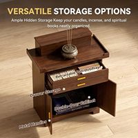 Niches bouddhistes pour usage domestique, petites niches bouddhistes, table d'autel de prière, autels bouddhistes en bois, tables d'offrandes murales