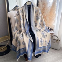 Nouvelle Collection 2027 : Écharpe d'Hiver de Luxe pour Femme, Douce et Confortable Effet Cachemire, Jacquard Tête de Cheval, Châle Couverture Chaude