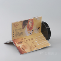 Support publicitaire triangulaire personnalisé pour restaurant, 3 faces, transparent, pour table, porte-menu en acrylique transparent