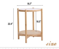 Combohome Meubles en rotin personnalisés modernes et simples Table basse intelligente en bambou Table d'extrémité de canapé en verre