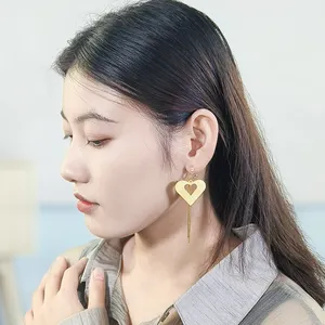 Fashion Irregular hollow earrings fashionable gold drop earrings stainless steel unique earrings style B