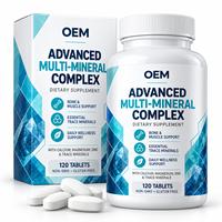 Comprimés de complexe multi-minéral pour l'âge actif, densité osseuse, fonction musculaire, santé immunitaire, formule personnalisée OEM, marque privée