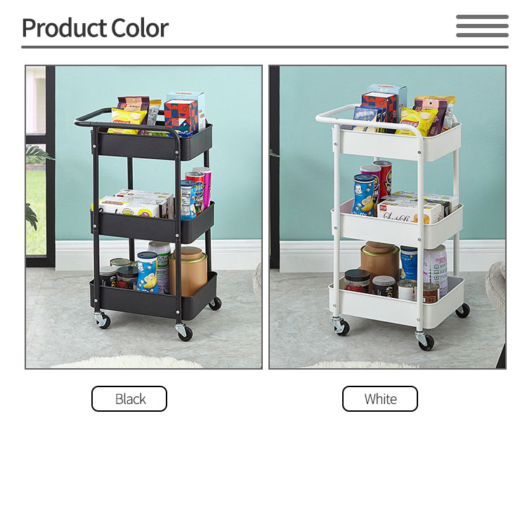 Bathroom Organizer Universal Wheel Metal Rolling Storage Cart For Kitchen