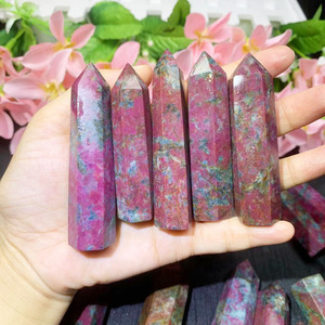 New Arrival Nature Pha Lê Chất lượng cao <span class=keywords><strong>Ruby</strong></span> và Kyanite <span class=keywords><strong>Ruby</strong></span> trong fuchsite điểm tháp cho bán - Product Image 2