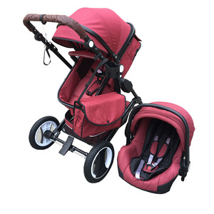 Haut paysage nouveau-né transporter lit et siège auto luxe poussette ensemble voyage système landau bébé poussette 3 en 1 - Product Image 5
