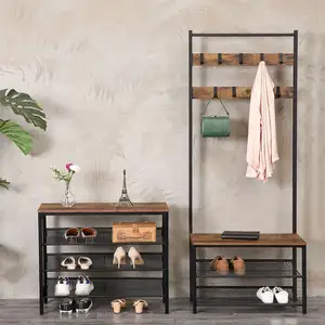Wholesale Industrial Style Rustic 3/4/5/6/7/8/9/10 Tier Layers Large Tall Metal Shoe Rack Sapce-saving Mesh Shelves For Entryway