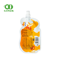 Pochette à bec verseur PET finition brillante personnalisée pour emballage de liquide d'aliment pour bébé sac à jus de petite capacité avec bec verseur pour eau et lait