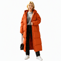 Manteau long matelassé à capuche pour femme, coupe ample, chaud, idéal pour l'hiver et le quotidien