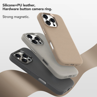 Étui de téléphone Soonleader Hot Force Luxury en cuir PU + silicone liquide, antichoc, magnétique, étanche pour la série