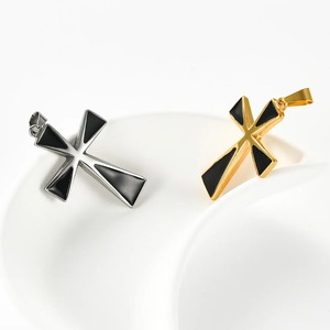 Pendentif croix colorblock en acier inoxydable pour collier chaîne, pour femmes et hommes, breloques de prière, cadeaux, accessoire de bijoux chrétien DIY - Product Image 3