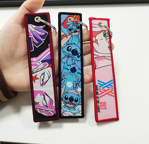 Cổ Có Thể Sạc Lại Thép Không Gỉ Phim Hoạt Hình Vải Dệt Keychain Với Mèo Mô Hình Hành Lý Tag Anime Thêu Máy Bay Phản Lực Tag - Product Image 4