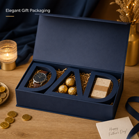 Boîte cadeau de luxe bleu marine en forme de boîte aux lettres avec séparateurs en forme de lettres, logo personnalisé, grande taille pour cadeaux, vente en gros directe usine