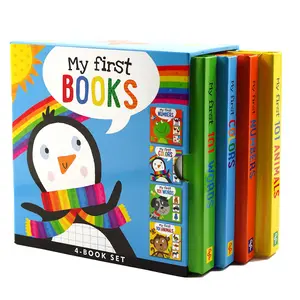 โรงงานพิมพ์ที่กำหนดเอง Pdf เอกสารสีเต็มรูปแบบสี่คณะกรรมการหนังสือในหนึ่งกล่องสำหรับเด็กอ่าน