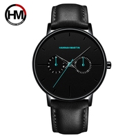 Montre HANNAH MARTIN, bracelet en cuir tendance, montre minimaliste pour homme, montre classique personnalisée, montre à quartz étanche, Relogio Masculino