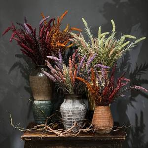 Fleurs artificielles en soie faites à la main, toucher réel, lavande et orange brûlé, pour décoration <span class=keywords><strong>de</strong></span> Thanksgiving, mariages, maison, hôtel et accessoires <span class=keywords><strong>de</strong></span> photographie - Product Image 2