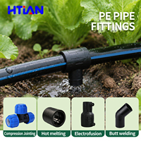 Bouchon de compression PP pour tuyau PE, raccord rapide pour alimentation en eau et irrigation, joint d'étanchéité ISO PN16