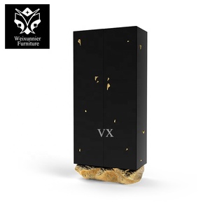 Grande cave à vin de luxe personnalisée <span class=keywords><strong>Buffet</strong></span> de rangement en bois <span class=keywords><strong>laqué</strong></span> pour la maison Cuisine Armoires à vin d'angle avec tiroirs - Product Image 2