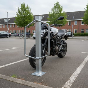Support de stationnement pour moto Ileritraffic en argent, simple, en métal, galvanisé à chaud, 75 cm MP01, stationnement de la roue avant - Product Image 3