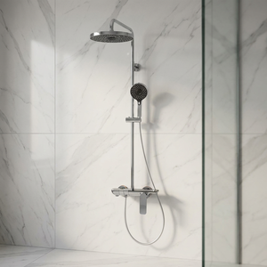 Sistema Doccia <span class=keywords><strong>a</strong></span> Pioggia Moderno di Lusso in Ottone Lucido con Valvola in Ceramica Morbida e Miscelatore Caldo/Freddo <span class=keywords><strong>a</strong></span> Parete per Bagno - Product Image 4