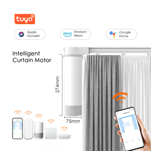 Alexa Google <strong>Home</strong> <strong>Smart</strong> Curtain System Tuya Wifi Intelligent Automatic Curtain Opener Aluminum Electric Motors DC 12v For Drapes - Product Image 1